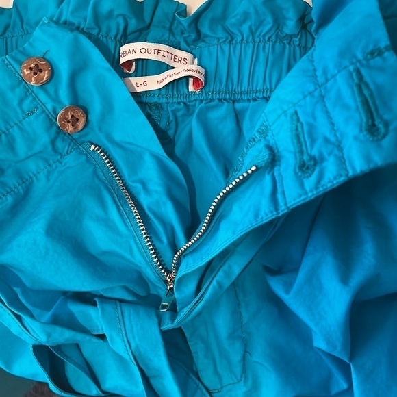 Urban Outfitters Fiona Paperbag Shorts Belted Turquoise Women's Size Large - Picture 4 of 7